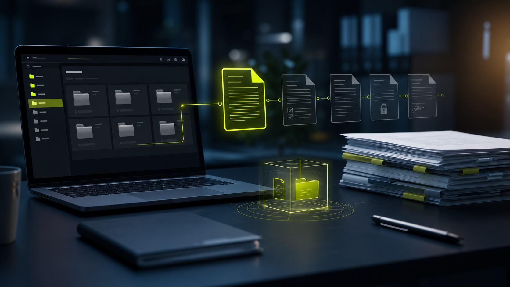 Digital document management workflow with secure files